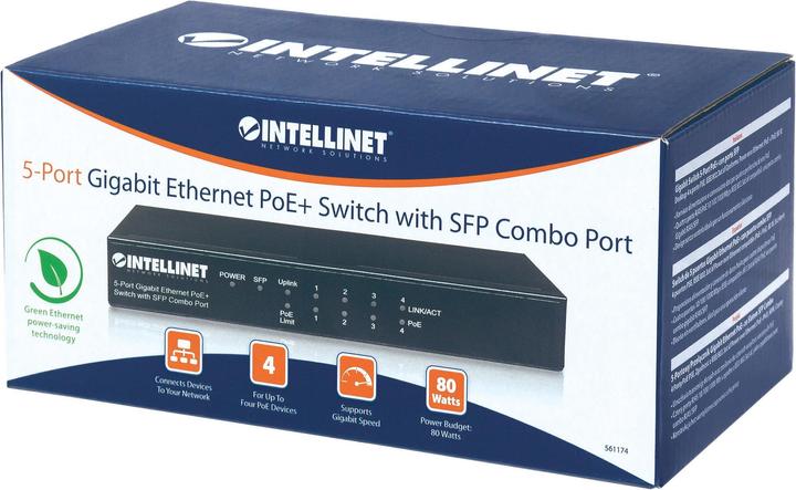 Produktbild Intellinet Gigabit Ethernet Energie Über Ethernet Unterstützung NetzwerkSwitch (5 Ports)