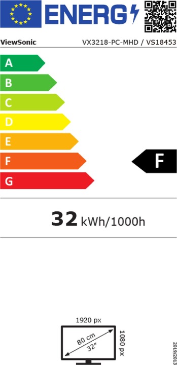 Energy Label Viewsonic VX3218 (1920 x 1080 pixels, 31.50")