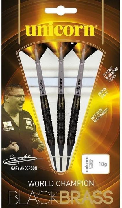 Produktbild Unicorn Black Brass Gary Anderson Soft Darts (17 g)