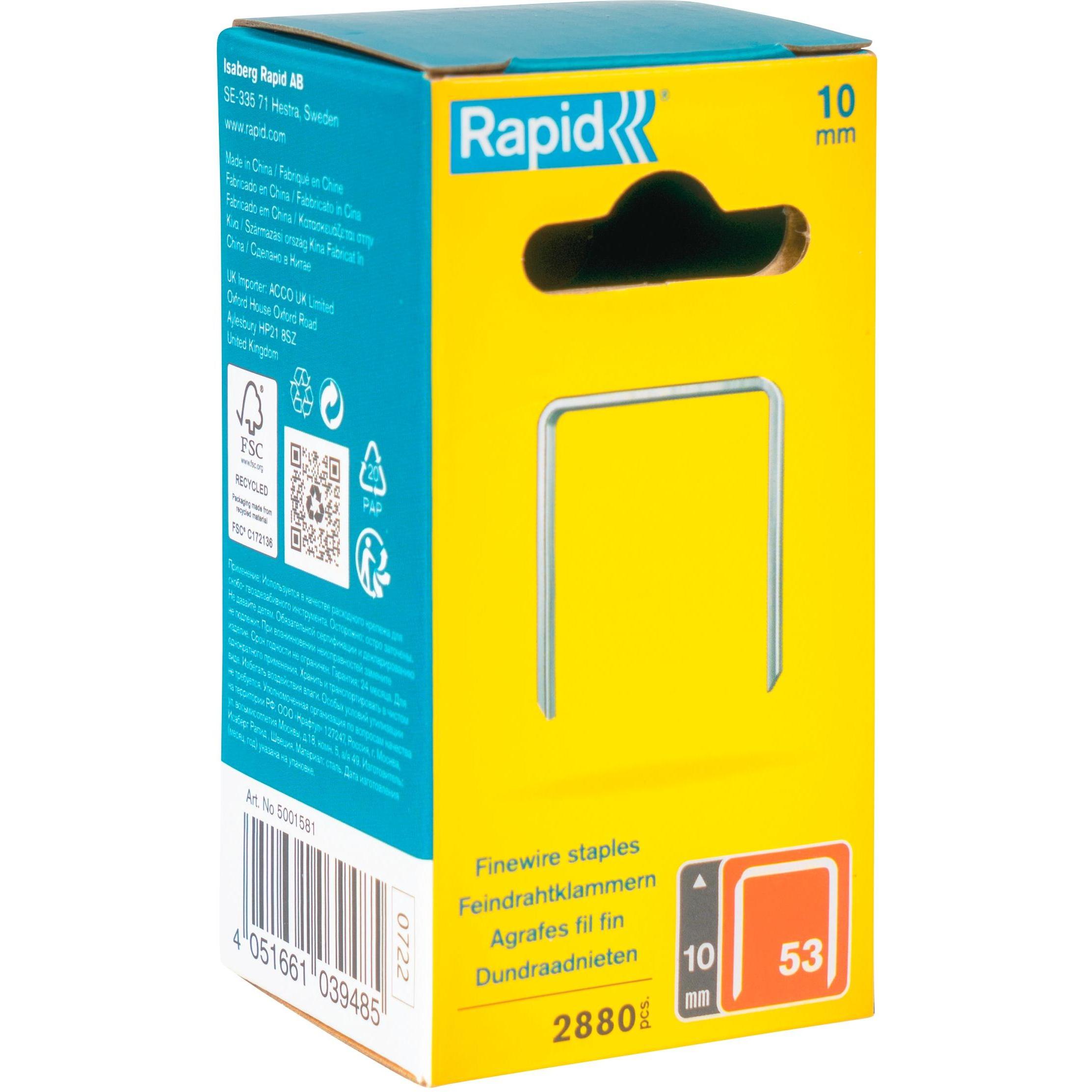 Rapid, Büroklammer, Typ 53 Feindrahtklammer 10 mm (2880 x)