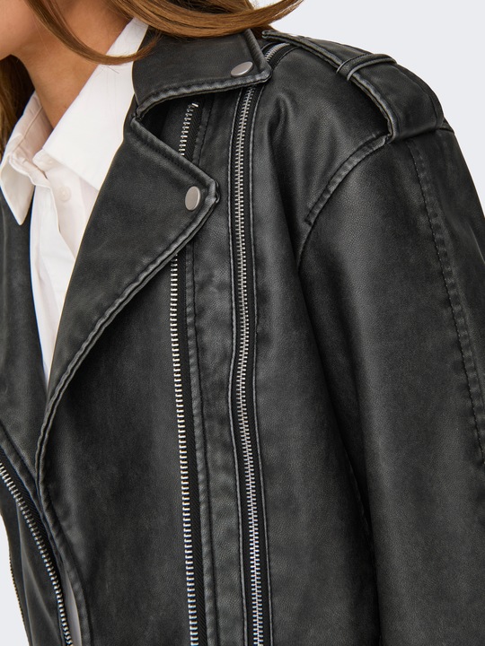 Produktbild Only Bandkragen Ärmelbündchen mit Reissverschluss Bikerjacke Bikerjacke (XL)