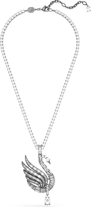 Produktbild Swarovski Swan Vienna Halskette und Brosche Schwan Weiss Rutheniert (Swarovski Metall, 42 - 47 cm)