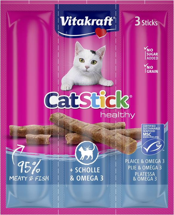 Actual product image Vitakraft Cat Stick + Plaice & Omega 3 (Adult, 3 pcs., 18 g)