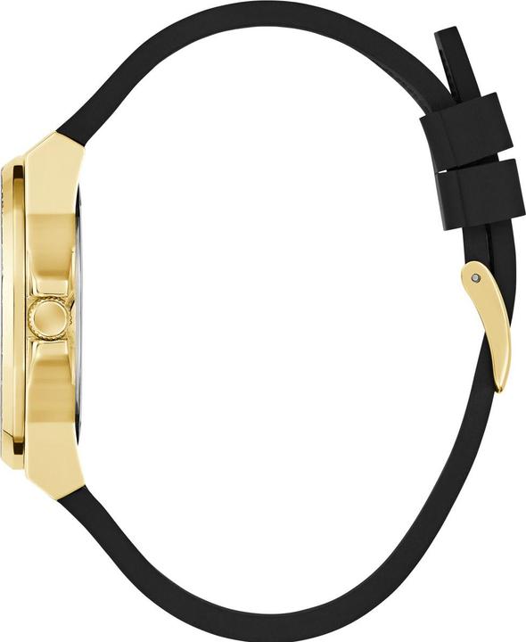 Actual product image Guess P GLD CS W/ FLORAL TR / SUN BLK DIGITAL PRINT DL / BLK FLORAL SILICONE STRP Wristwatch (38 mm)