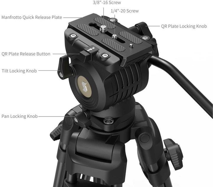 Produktbild SmallRig AD14 Heavy-Duty Aluminum Alloy Tripod, Höhenverstellbar (Kunststoff, Metall)