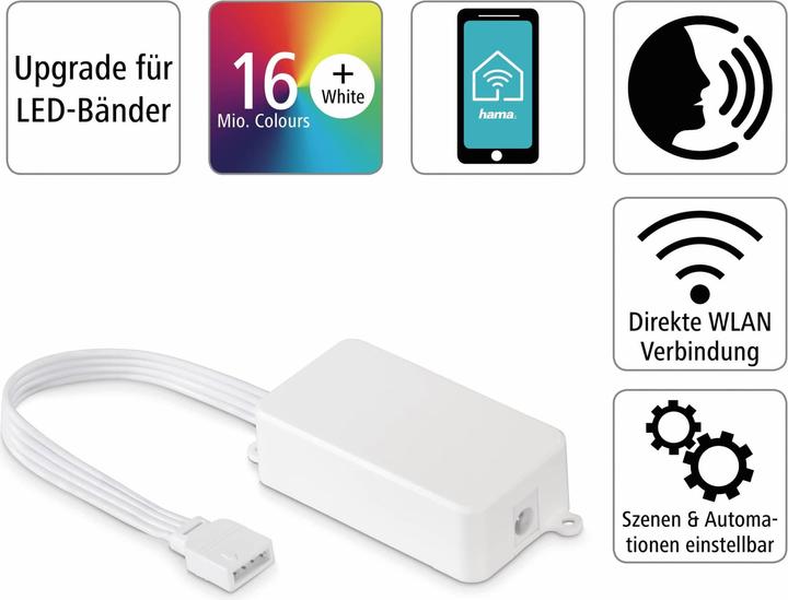 Produktbild Hama WLAN-Controller für LED-Strip, ohne Hub, für App- und Sprachsteuerung