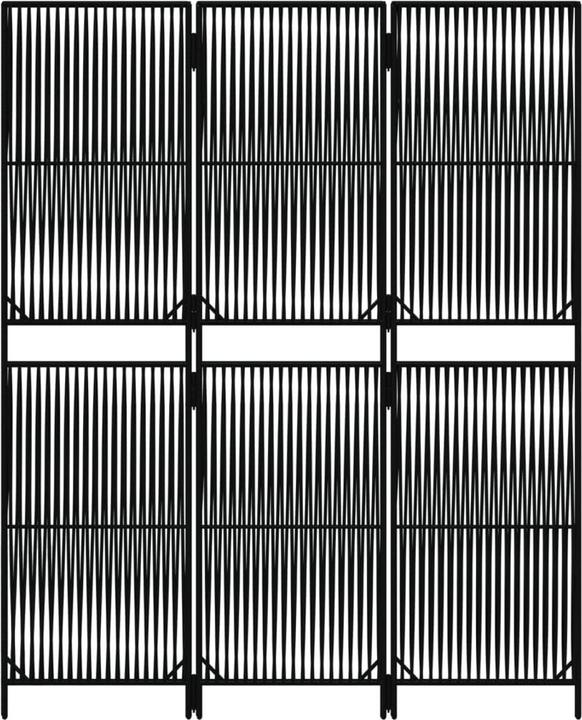 Immagine prodotto vidaXL Schermo 3 pezzi in poly rattan nero,Colore: Nero,Materiale