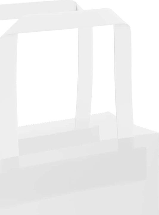 Immagine prodotto vidaXL Sacchetti di carta kraft 50 pezzi con manico bianco 26x17x25 cm (50x)