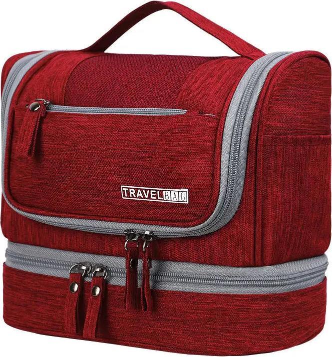Produktbild Only-Bags.Store Necessaries Hanging Make Up Bag Travel Organizer Kosmetiktaschen Wash Toiletry Bag, rot