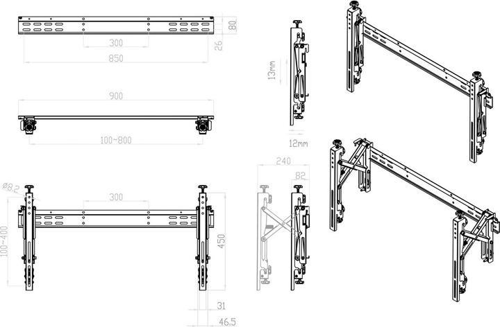 Immagine prodotto Roline Soluzione video wall (Muro, 50 kg)