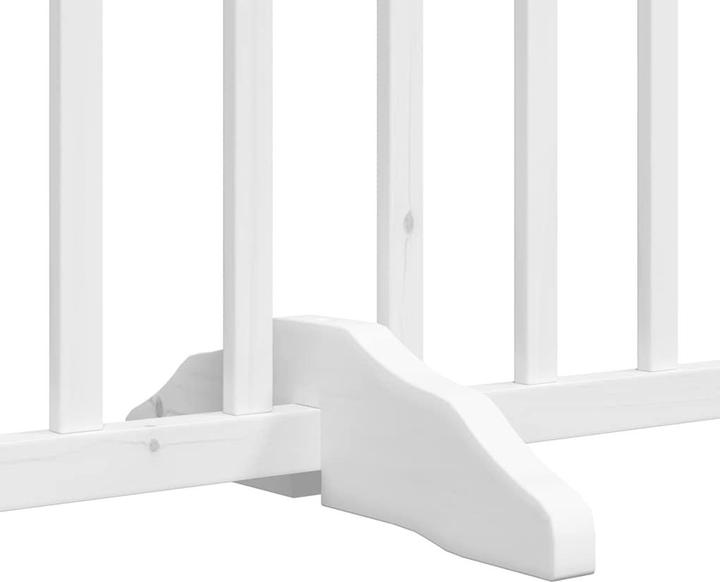 Produktbild vidaXL Hundetor mit Tür Faltbar Hundegitter Schutzgitter Weiss 6-tlg. Massivholz (50 cm)