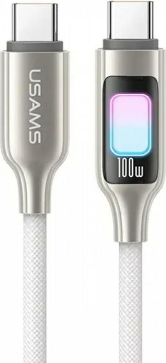 Actual product image Usams Kabel TC Series SJ750 100W USB-C do USB-C 1,2 m tytanowy (1.20 m, 100 W)
