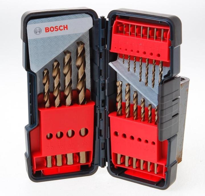 Actual product image Bosch Professional Zubehör 18-piece Toughbox metal drill bit set HSS-Co, DIN 338, 135° 1 - 10 mm. For rotary drills/drivers (1 mm, 1.5 mm, 2 mm, 2.5 mm, 3 mm, 3.5 mm, 4 mm, 4.5 mm, 5 mm, 5.5 mm, 6 mm, 6.5 mm, 7 mm, 7.5 mm, 8 mm, 8.5 mm, 9 mm, 9.5 mm, 10 mm)