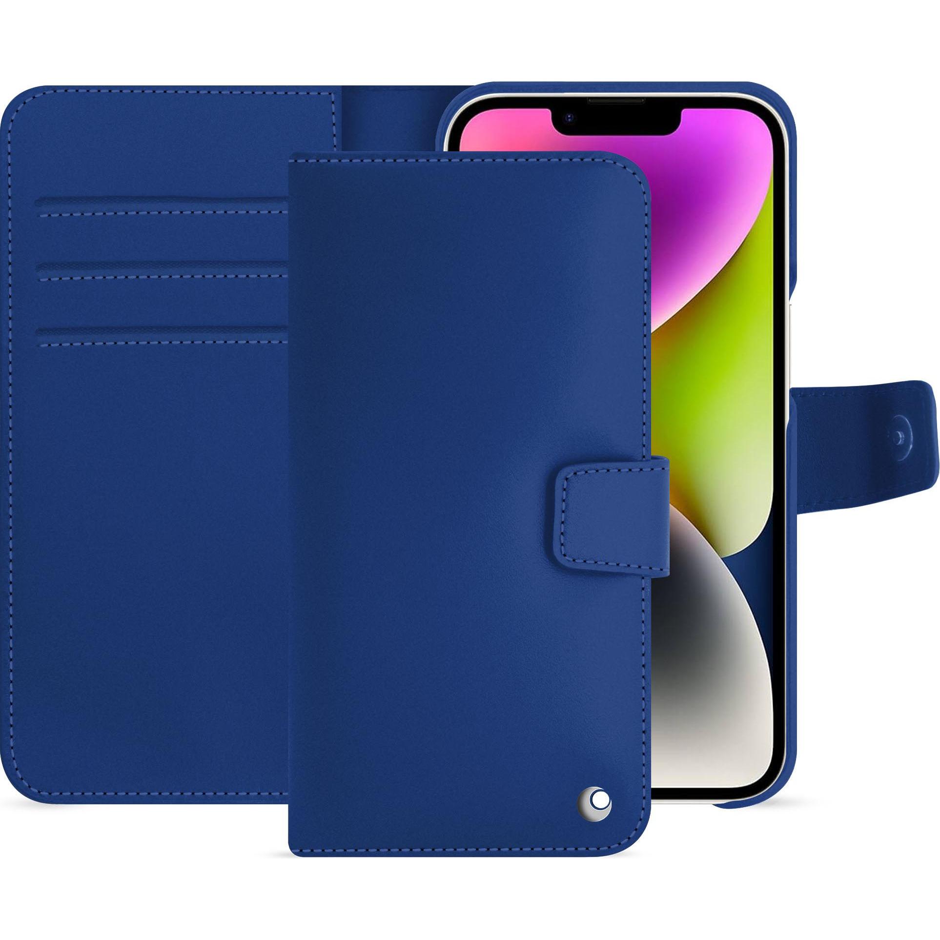 Noreve Lederschutzhülle Apple iPhone 15 Plus (Apple iPhone 15 Plus), Smartphone Hülle, Blau