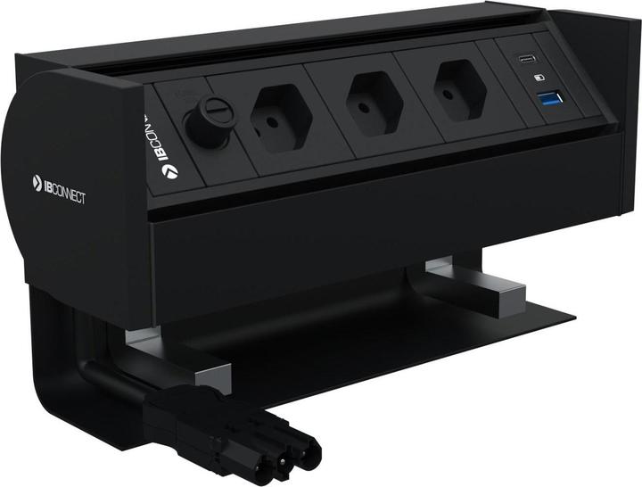 Image du produit IB Connect Prises de table Prisma 3x T13, USB A+C, noir (3x, Type 13)