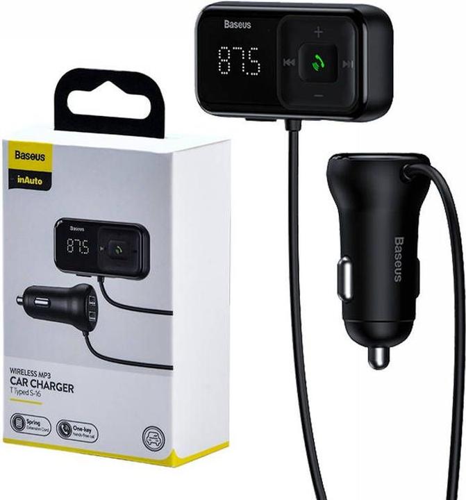 Baseus Auto Bluetooth MP3-speler T-vorm S-16 Zwart OS