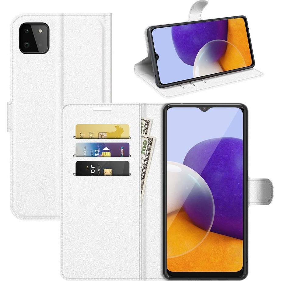 Thumbnail - Cover-Discount Galaxy A22 5G - Leder Etui Hülle weiss (Samsung Galaxy A22 5G), Smartphone Hülle, Weiss
