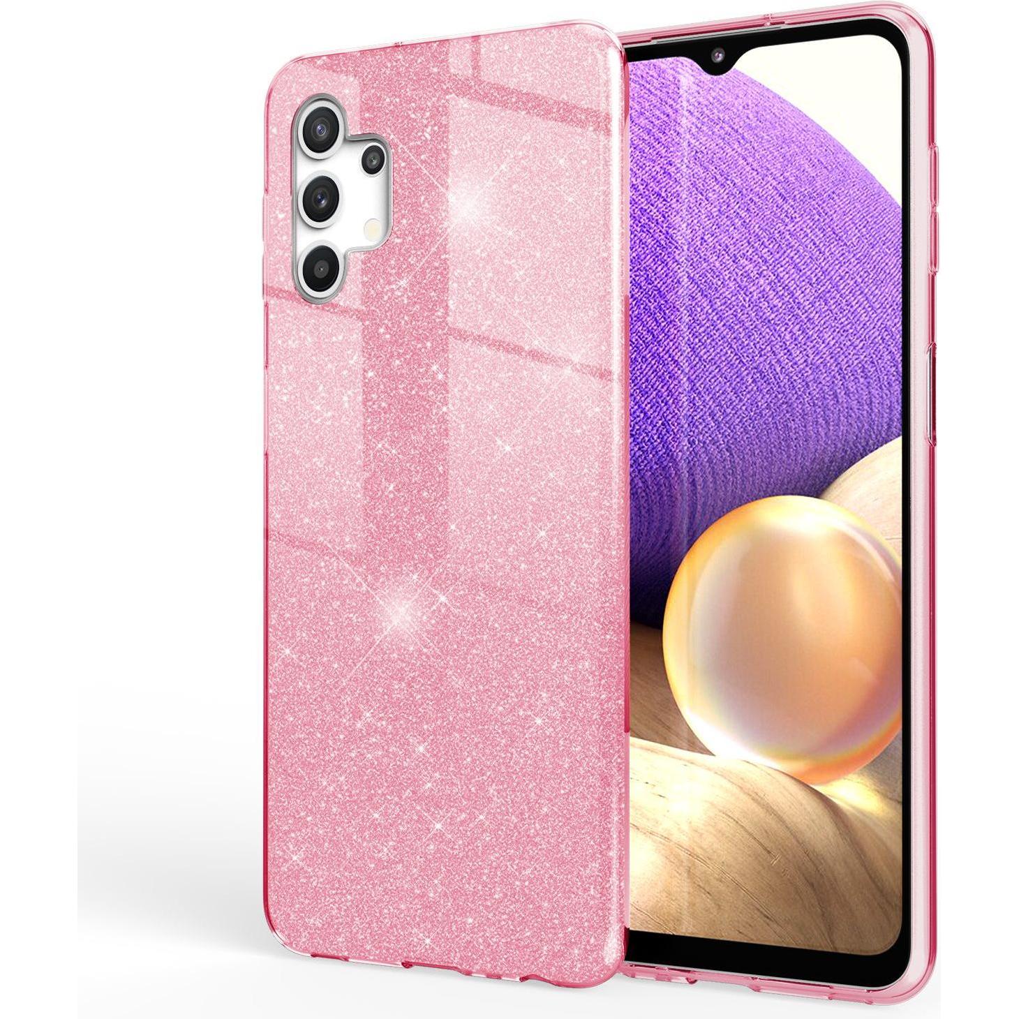 Nalia Glitzer Handyhülle (Samsung Galaxy A32 5G), Smartphone Hülle, Pink