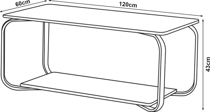 Produktbild En.Casa Couchtisch Kolta 120x60x43 cm Marmoroptik, Weiss/Gold