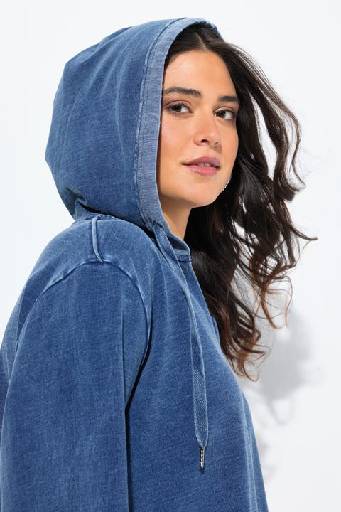 Produktbild Ulla Popken Long-Hoodie, A-Linie, offenkantig, V-Ausschnitt, Langarm (46, 48)