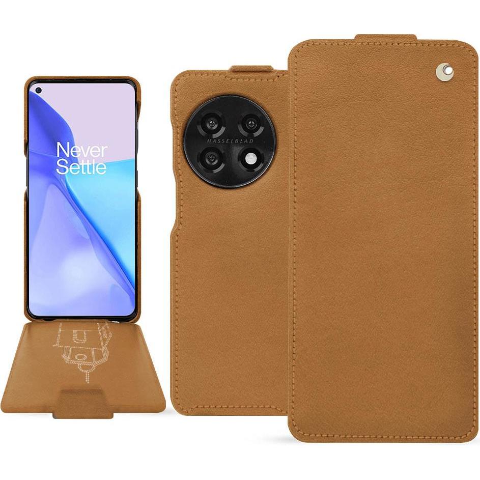 Noreve Lederschutzhülle vertikal (OnePlus 11), Smartphone Hülle, Braun