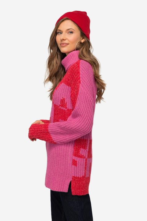 Actual product image Laurasøn Color Block Turtleneck Sea Sweatshirt (XL)