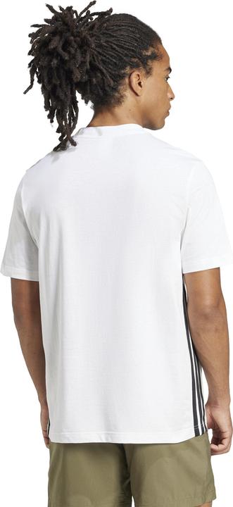 Produktbild adidas Herren Essential Three Stripes Single Jersey Tee, White/Black, L (L)