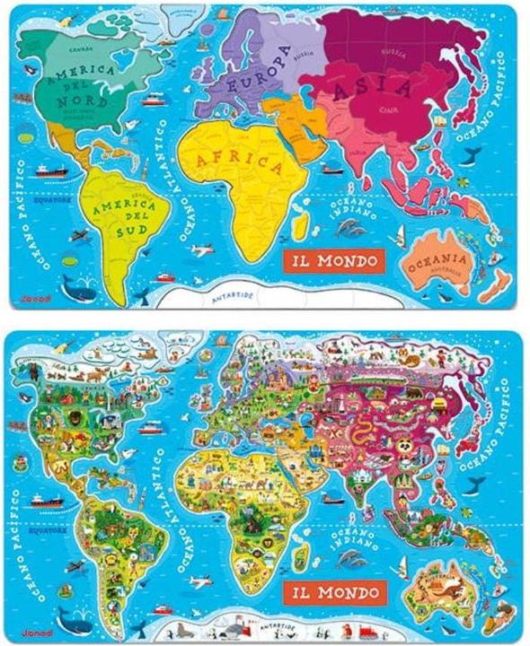 Actual product image Janod World map IT (92 pieces)