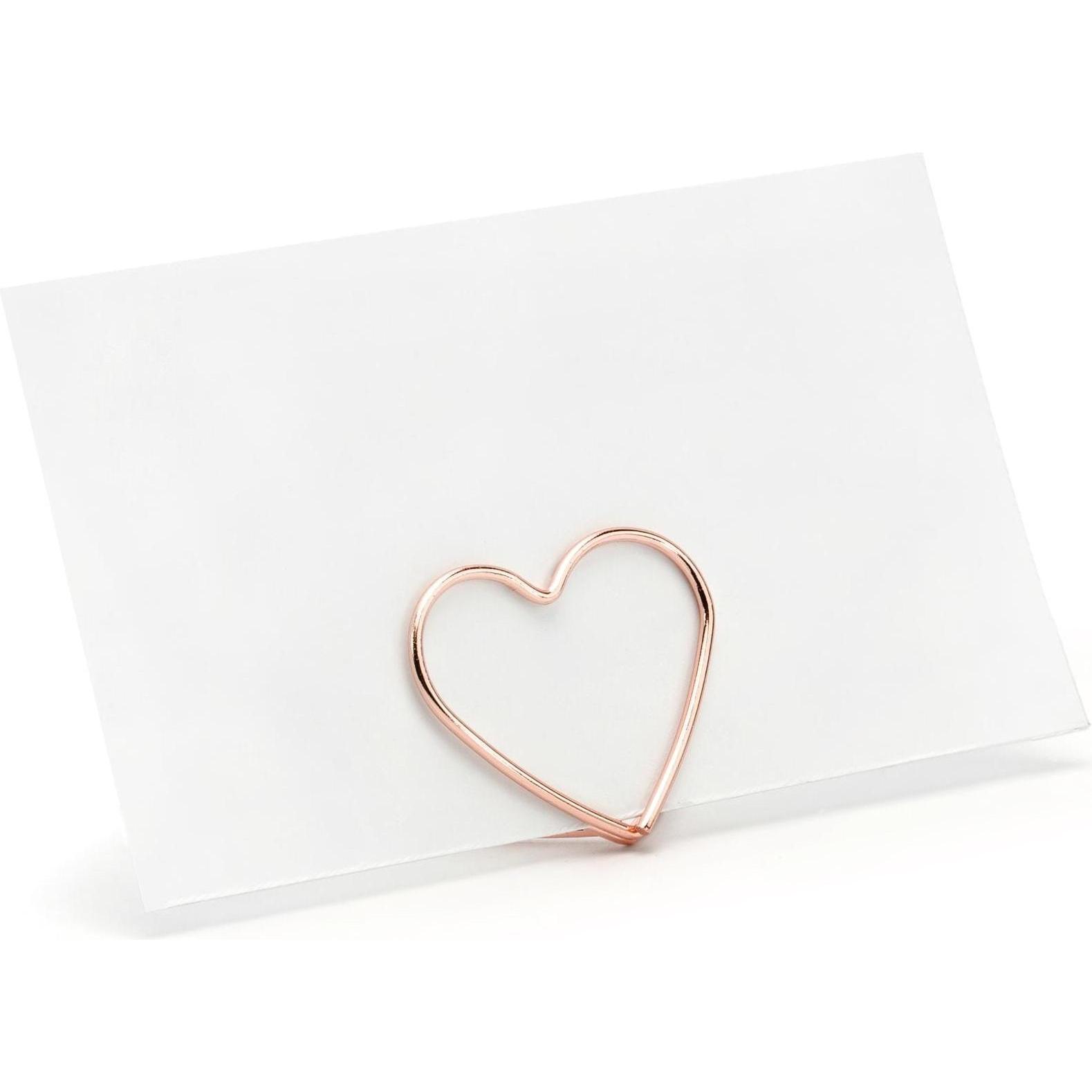 Thumbnail - Partydeco, Grusskarte + Briefpapier, Tischkarte Halter Herz 2.5 cm, 10 Stück, Rosegold (10 Stk.)