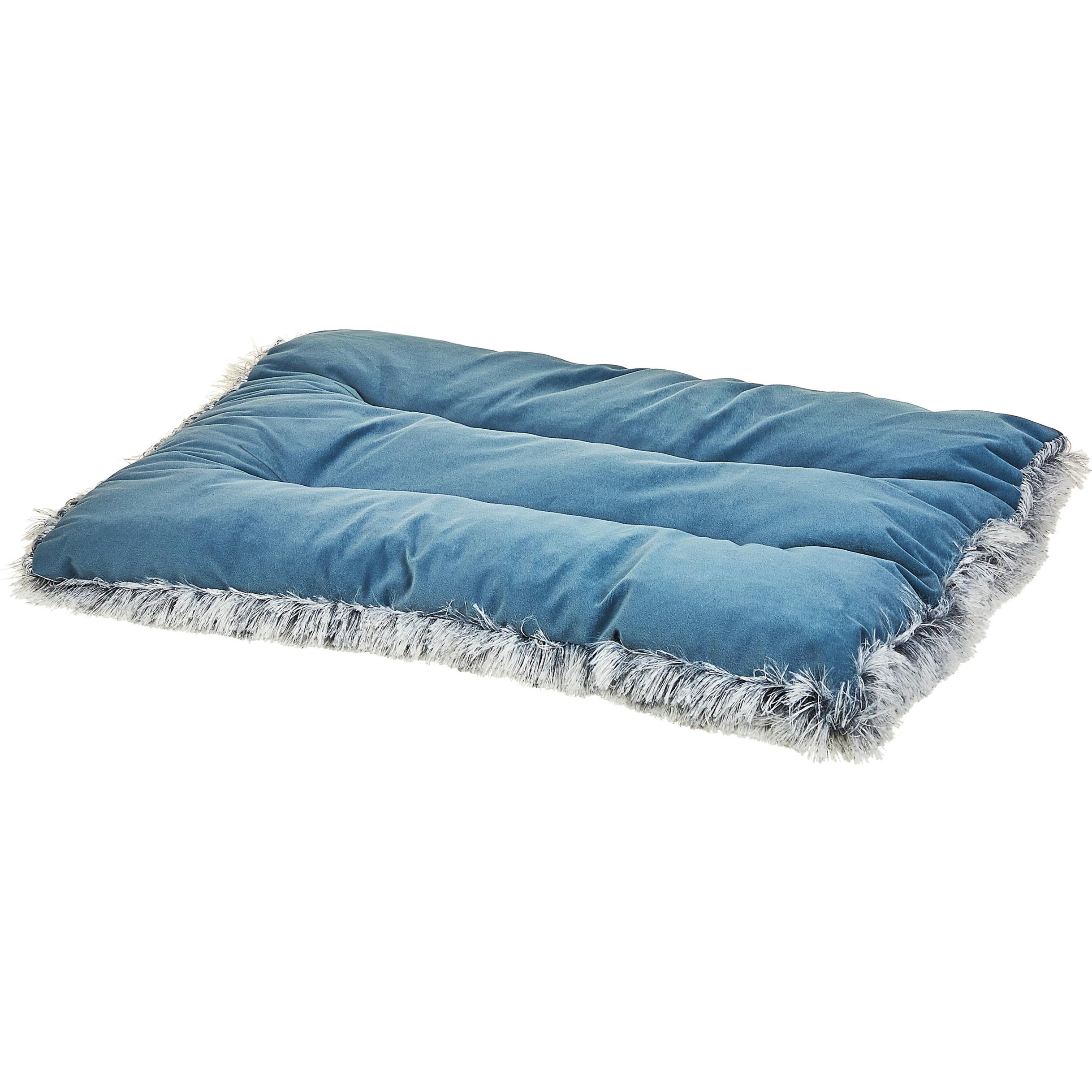 Thumbnail - Beliani Tierbett Samtstoff blau 60 x 45 cm ERGANI (Hund), Hundebett + Katzenbett