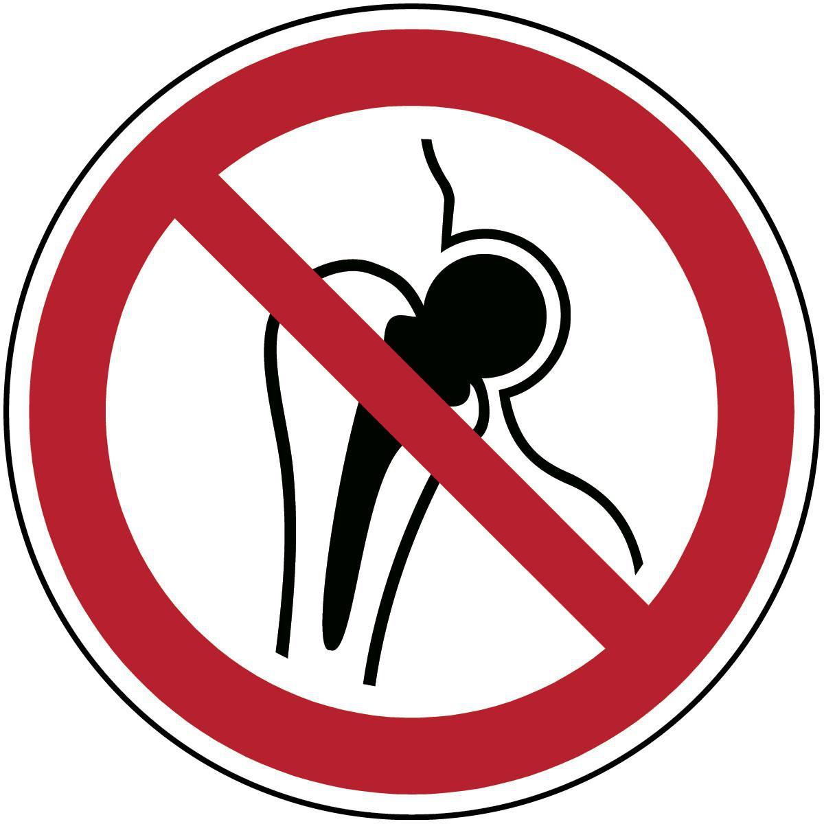 Brady, Etiketten, ISO 7010 PIC P014 B-7541 ISO Sicherheitskennzeichnung - Verboten für Personen mit Metallim