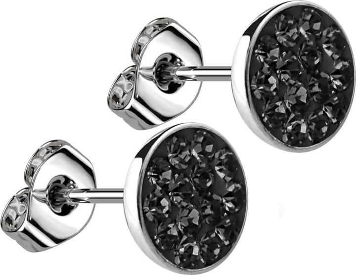 Immagine prodotto Star Piercing Orecchini a perno in argento con cristallo nero (senza ottone, Acciaio chirurgico 316L)