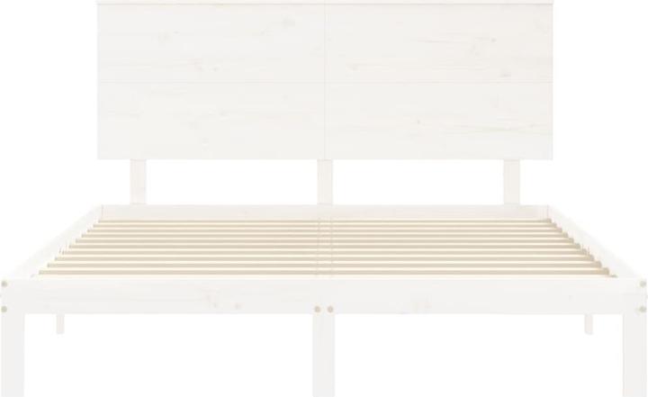 Immagine prodotto vidaXL Massivholzbett mit Kopfteil Weiss 5FT King Size (150 x 200 cm)