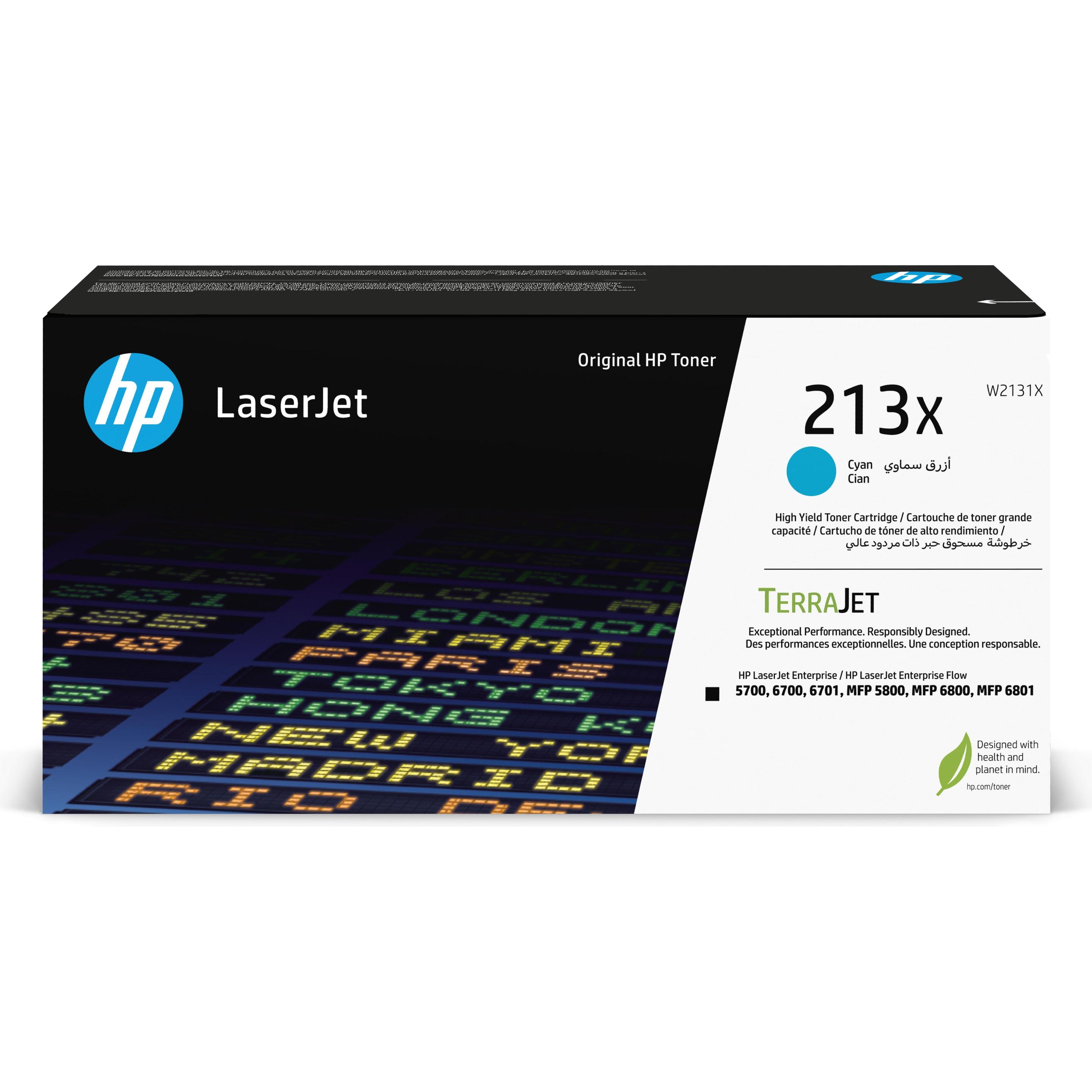 HP, Toner, 213X High Yield Cyan Original LaserJet Toner Cartridge, 6000 pages, Cyan, 1 pc(s) (C)