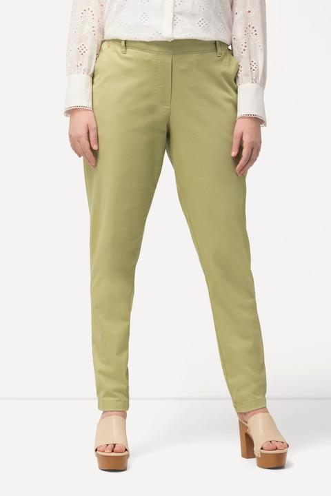 Immagine prodotto Ulla Popken Pantaloni chino modello Rena in tessuto elasticizzato con taglio della gamba conico e cintura comoda (44)