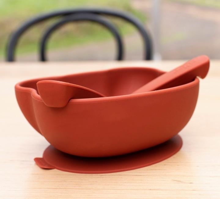 Actual product image We Might Be Tiny Feedie fork and spoon set - Rust
