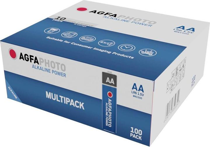 Image du produit AGFAPHOTO Power LR6 Pile Mignon (AA) Alcaline-Manganèse 1.5 V 100 pcs. (100 pcs, AA)