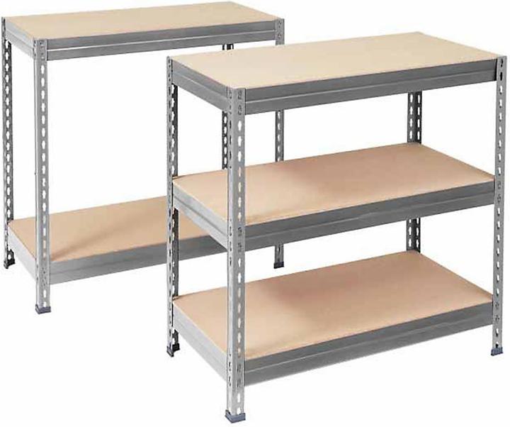 Produktbild Certeo Schwerlastregal | HxBxT: 220 x 90 x 30 cm | Traglast pro Fachboden 175 kg | Verzinkt |