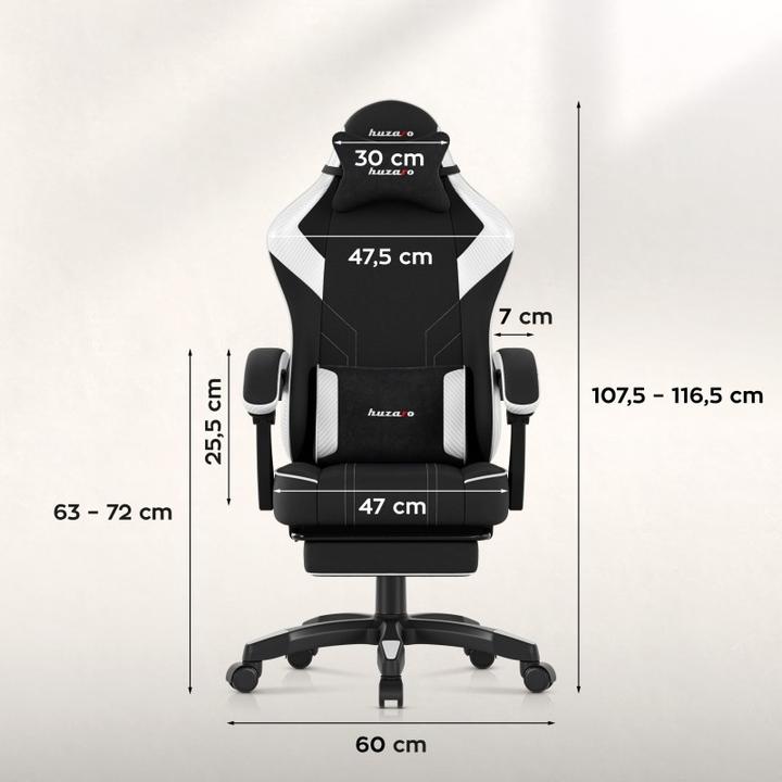 Produktbild Huzaro Force 3.7 White Carbon Gaming-Stuhl
