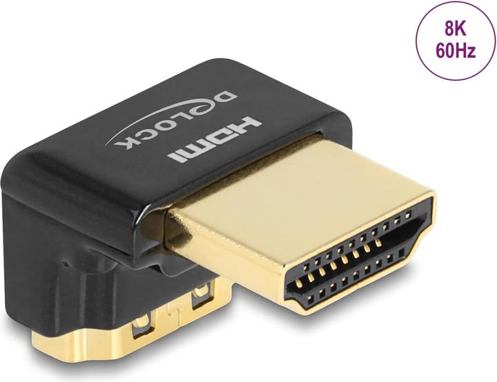 Produktbild Delock HDMI Adapter Stecker zu Buchse 90° unten gewinkelt 8K 60 Hz Metall (HDMI, 2.20 cm)