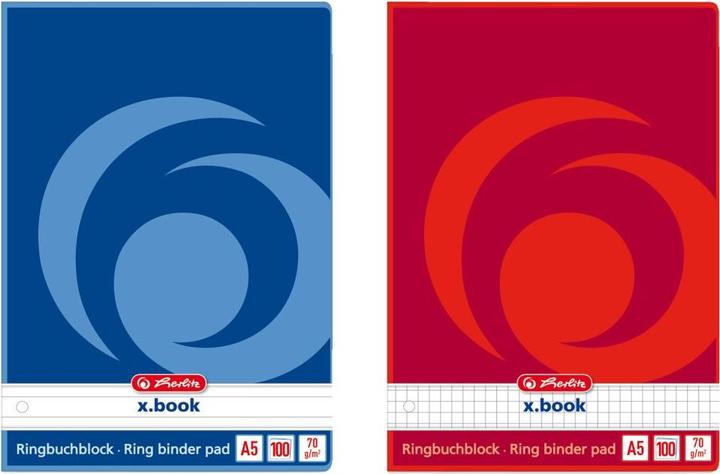 Actual product image Herlitz Ring binder DIN A5, 100 sheets, squared (A5, Checked, No binding)