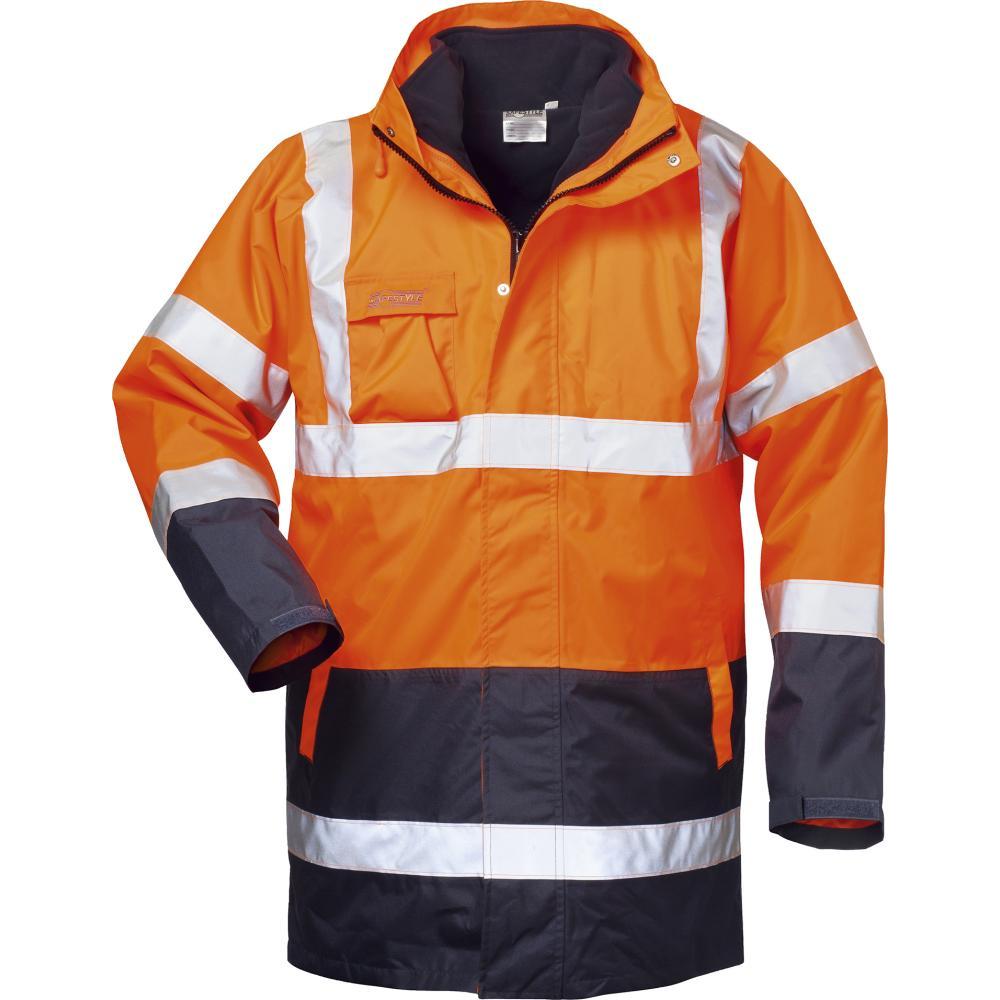 Safestyle, Arbeitsjacke, *TRAVIS* 4-IN-1 WARNSCHUTZPARKA ORANGE/MARINE (XL)