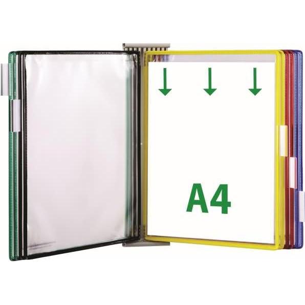 Tarifold, Informationsschild, Wand-Sichttafelsystem 424109 DIN A4 farbsortiert mit 10 St. Sichttafeln