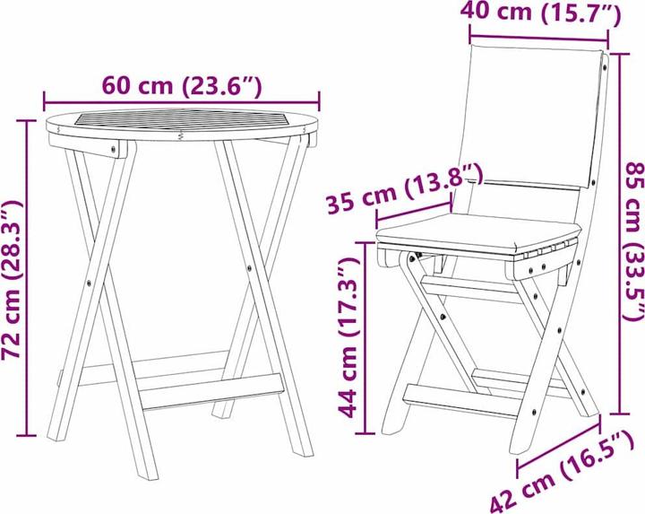 Produktbild vidaXL Klapp Bistro Set