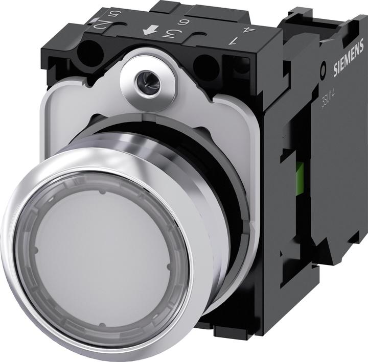 Actual product image Siemens SIRIUS ACT pushbutton complete metal, high gloss, clear