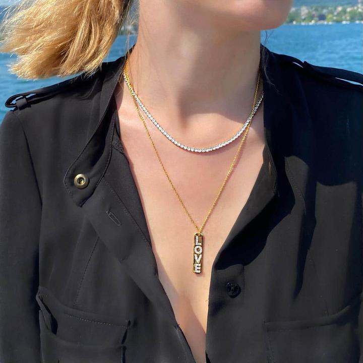 Immagine prodotto Candy Collana L.O.V.E., argento 925, placcato oro (Placcato oro 18k, Argento 925, 47 - 50 cm)