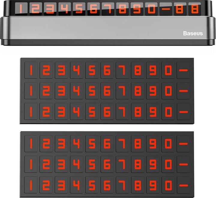 Baseus Moonlight Box Series Plaque de numérotation temporaire de parking gris foncé