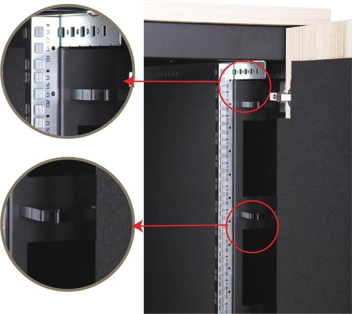 Actual product image Assmann DIGITUS SOUNDproof cabinet 1000x750x1130 mm wood surface maple (17 RU, 19 inch rack)