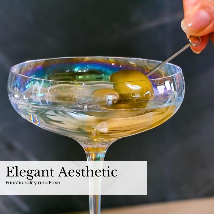 Produktbild Intirilife Martini Cocktail Gläser mit Regenbogen Schimmer (1.40 dl, 4x, Martini Gläser)