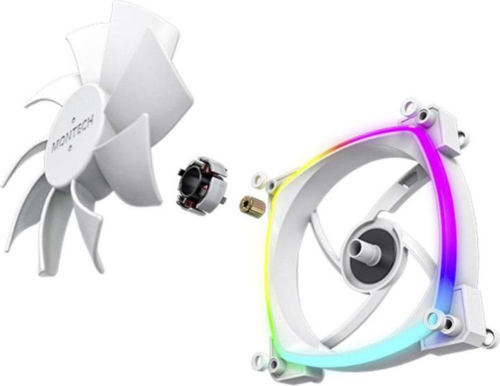 Produktbild Montech AX120 PWM ARGB Lüfter - 120mm, weiss (120 mm, 1 x)